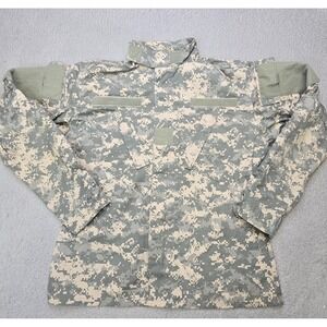 US Army Combat Uniform Digital‎ Camo Zip Field Jacket Shirt Mens Small Regular